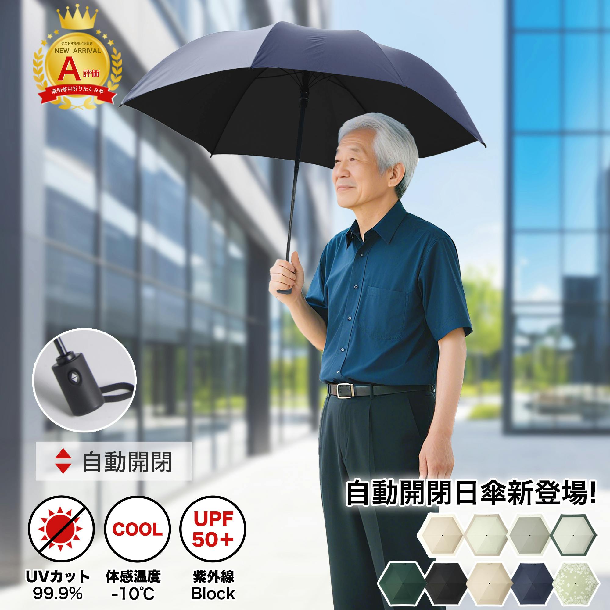 折りたたみ傘 自動開閉 ワンタッチ操作 超軽量 コンパクト 収納簡単 UVカット 完全遮光 防風 防水 晴雨兼用 高品質 メンズ・レディース・子供・高齢者対応 おしゃれ 旅行用 快適な使い心地 耐久性抜群 プレゼントにも最適 ネイビー