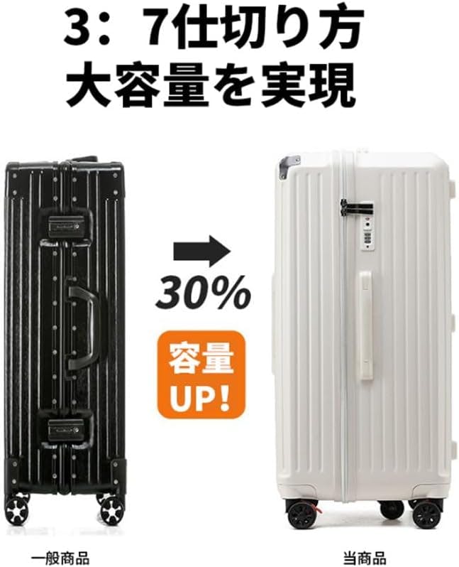 スーツケース 5輪 静音 制動システム 女性の多機能カップホルダー付き