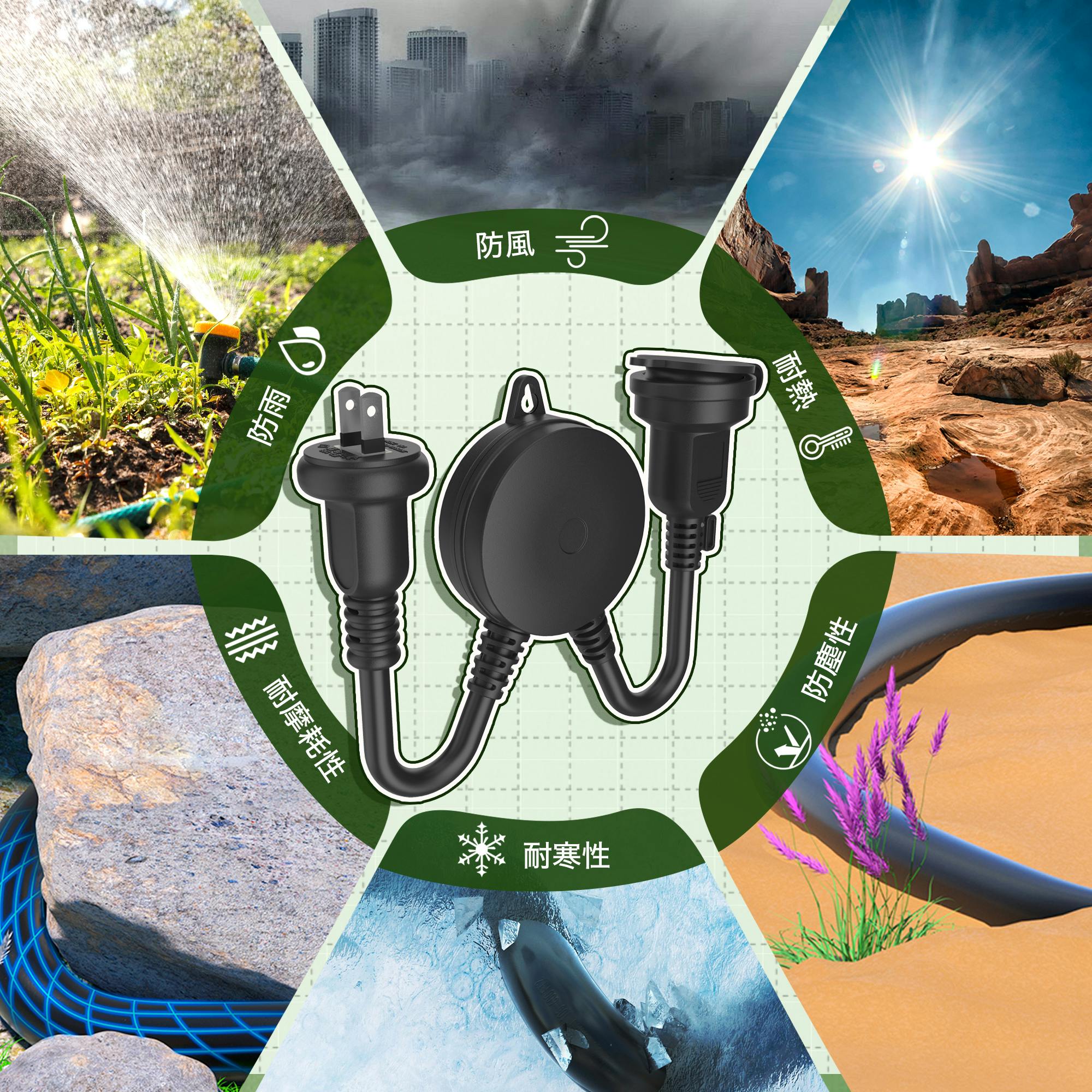 KOZUMUWAN 防雨型光センサーコンセント 屋外用 明暗センサー