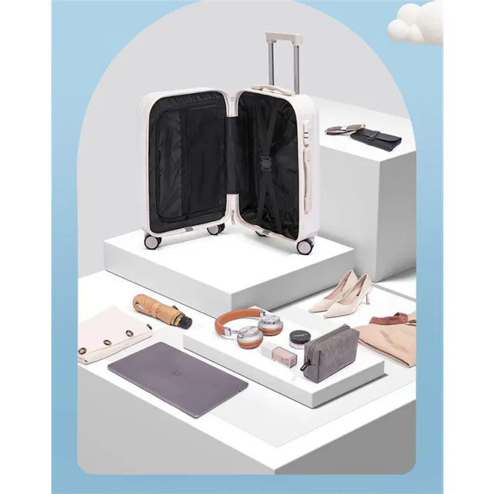 女性の多機能 カップホルダー付き スーツケース 機内持ち込み 軽量 キャリーケース 371回転キャスタ ins人気 静音 旅行バック キャリーバッグ 修学 旅行