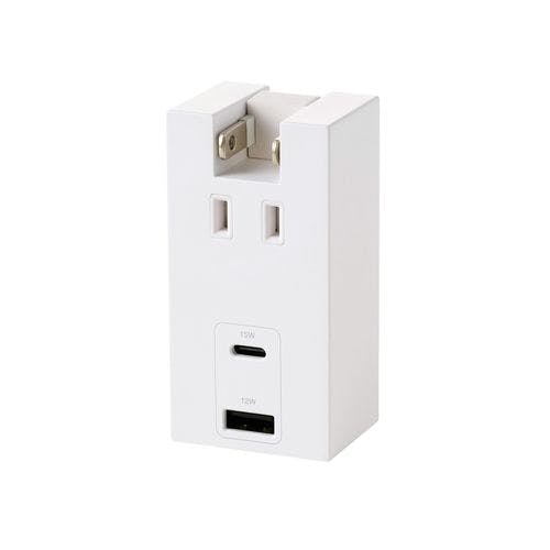 電源タップ USB直挿シ (コンセント 1口 Type-C×1 USB-A×1) コンパクト 雷ガード ホコリ防止シャッター ホワイト 電源ケーブル・延長コード 電源タップ USB直挿シ (コンセント 1口 Type-C×1 USB-A×1) コンパクト 雷ガード ホコリ防止シャッター ホワイト 電源ケーブル・延長コード