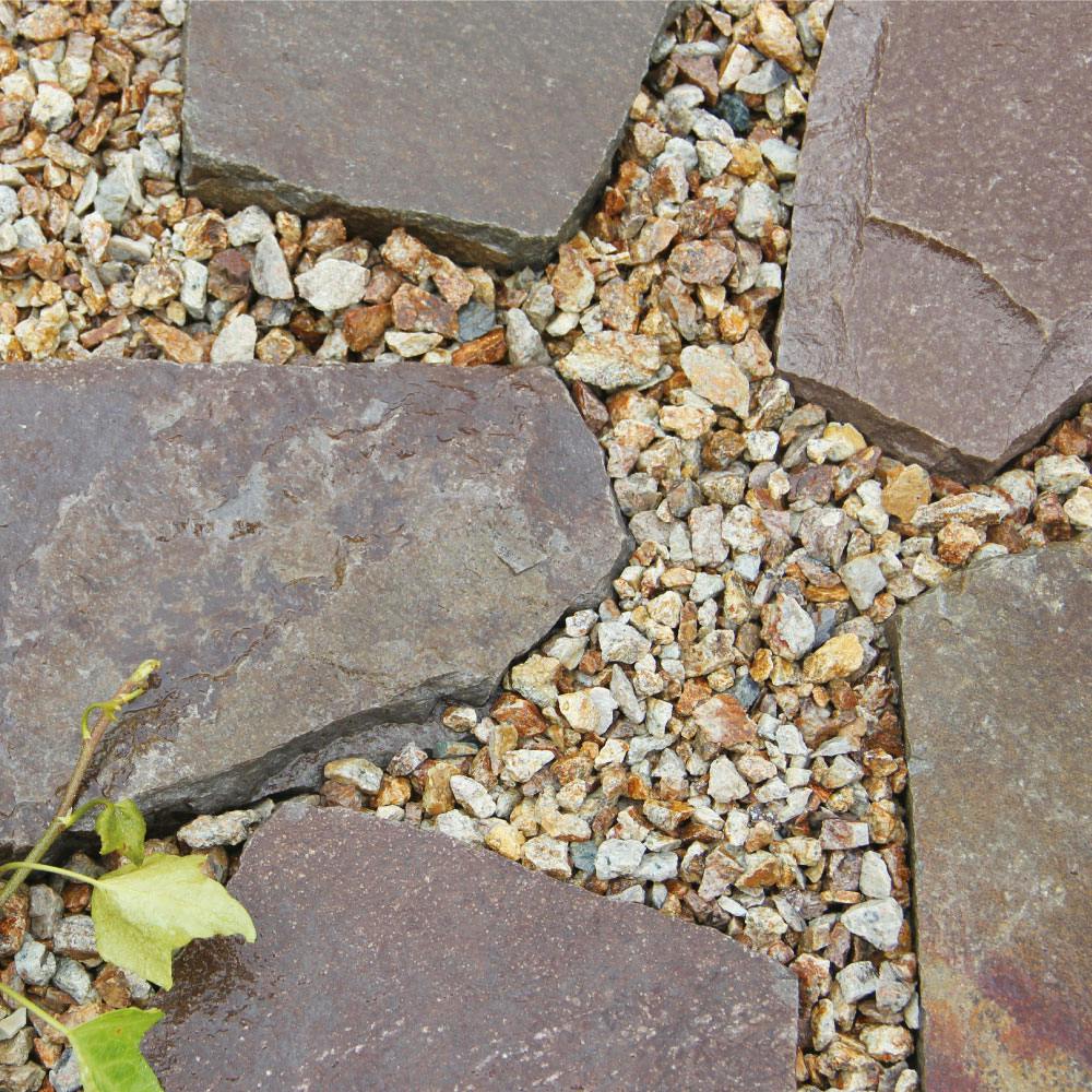 庭石】 セット 【ジャワ鉄平石22kg + 砂利 22kg】 ブラウン 茶色