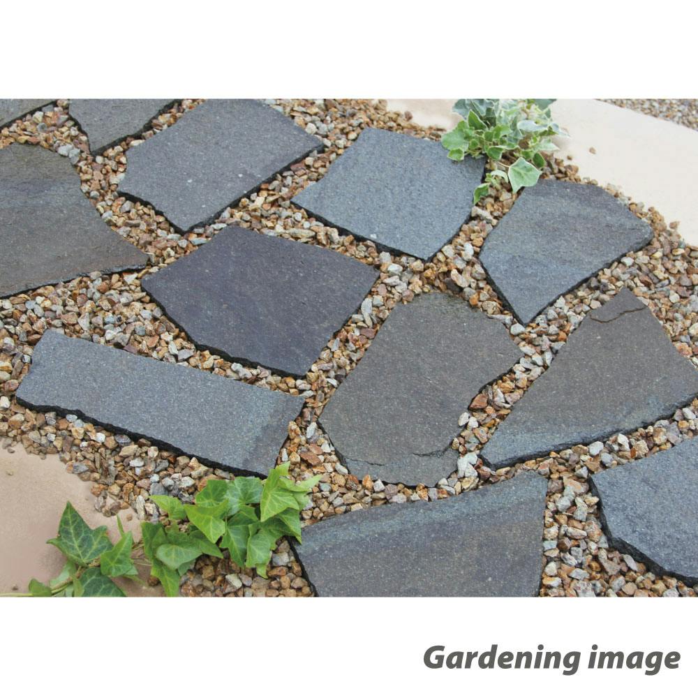 庭石　さんすい 庭石】 セット 国産 【諏訪鉄平石22kg + 砂利 22kg】 ブラウン 茶色