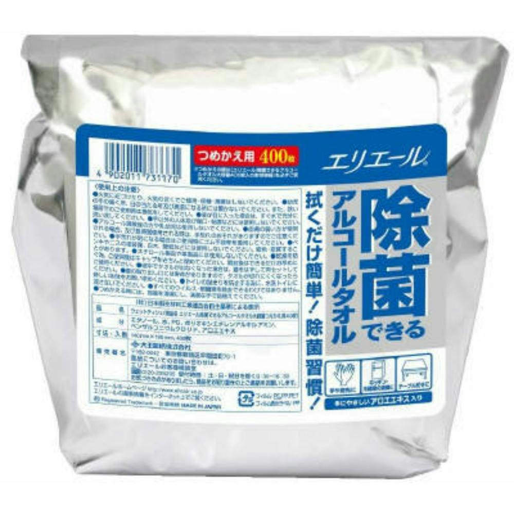 エリエール除菌アルコールタオル詰替400枚 #4902011731170 hrm 日用品・生活用品・洗剤 エリエール除菌アルコールタオル詰替400枚 #4902011731170 hrm 日用品・生活用品・洗剤