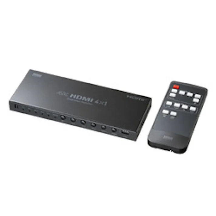 4入力1出力HDMI切替器(4K対応/シームレス切替/リモコン付き)