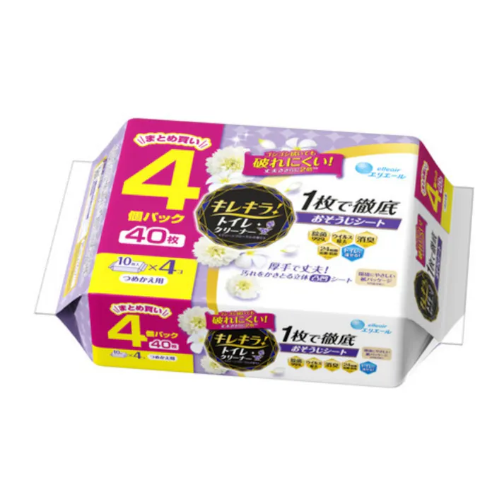 【8点まとめ買い】キレキラ!トイレクリーナー 1枚で徹底おそうじシート クリーンフローラル つめかえ用 × 8点 【送料込み】 #hrm-4902011110340