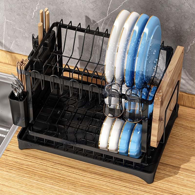 水切りカゴ 2段 シンク上 多機能 水切り 食器置き 水切りかご シンク