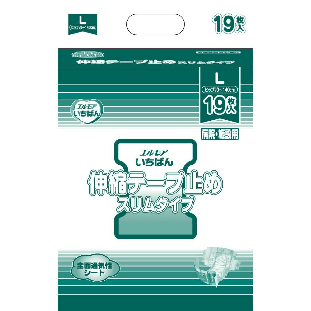 【4点まとめ買い】エルモア いちばん 伸縮テープスリム Ｌ １９枚 × 4点 【送料込み】 ＃hrm-4971633715530