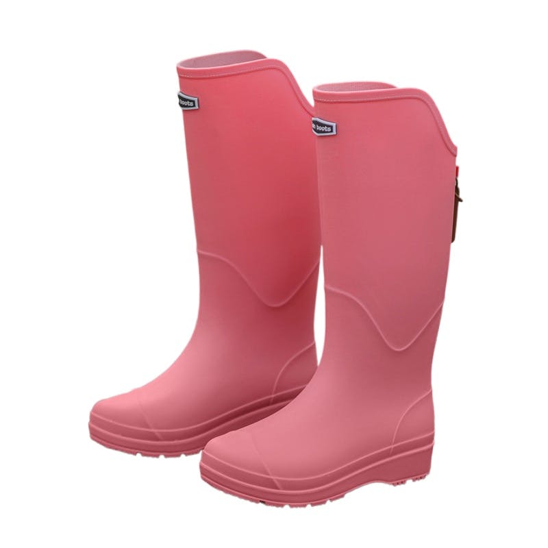 台風雨の日もオシャレ【美品】HUNTER レインブーツヒール網紐付き 楽天