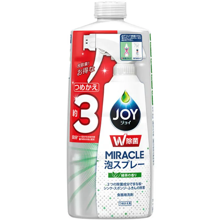 【15点まとめ買い】除菌ジョイ泡スプレー緑茶詰替3回分630ml × 15点 【送料込み】 #hrm-4987176027634