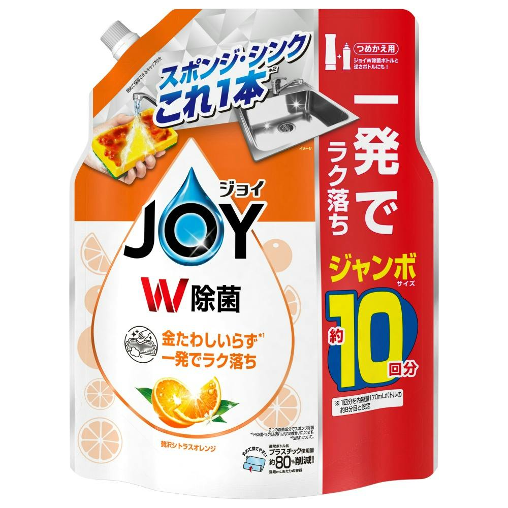 除菌ジョイコンパクトぜい沢シトラスオレンジの香り詰替ジャンボサイズ × 6点 hrm#4987176290182 シンク・コンロまわり用品 除菌ジョイコンパクトぜい沢シトラスオレンジの香り詰替ジャンボサイズ × 6点 hrm#4987176290182 シンク・コンロまわり用品
