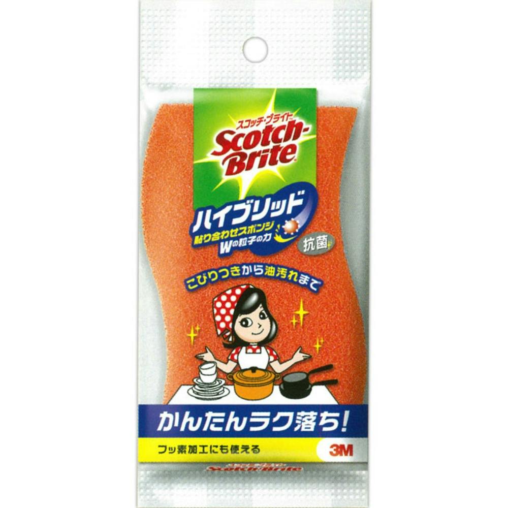 スコッチブライト ハイブリッド 貼り合わせスポンジ オレンジ HB-21KE-H #hrm-4547452321940 シンク・コンロまわり用品 スコッチブライト ハイブリッド 貼り合わせスポンジ オレンジ HB-21KE-H #hrm-4547452321940 シンク・コンロまわり用品