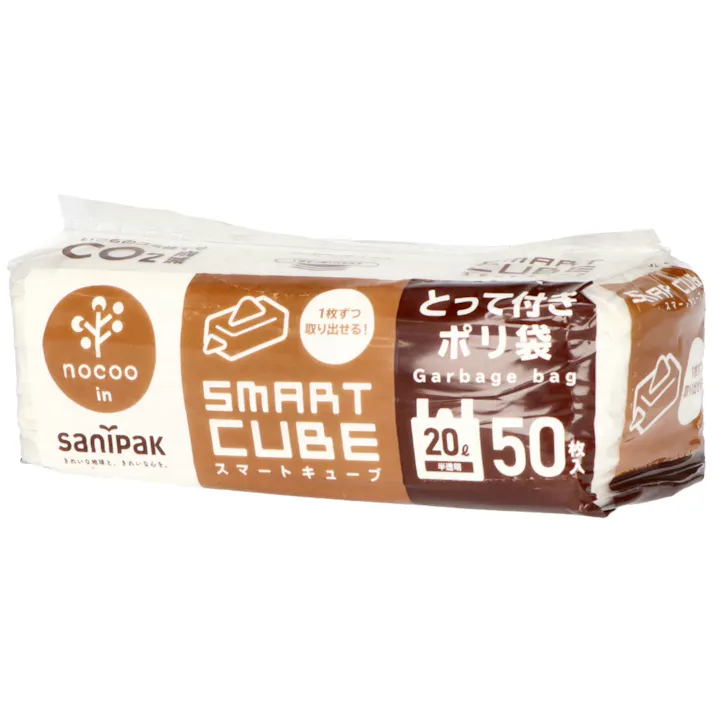 【12点まとめ買い】CCS29 スマートキューブ とって付きポリ袋 20L 50枚 半透明 nocoo in × 12点 まとめ買い 【送料込み】 #hrm-4902393580533