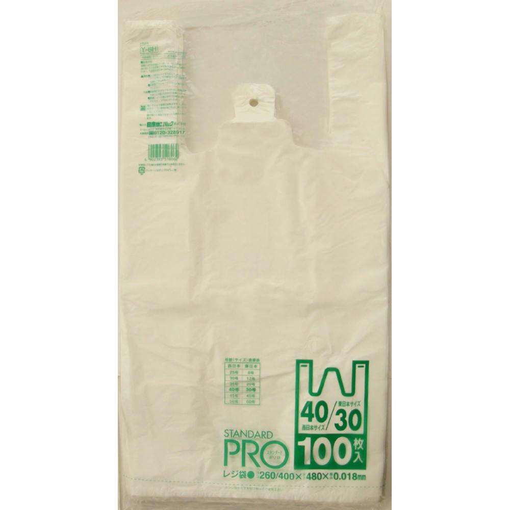 Ｙ－６Ｈレジ袋ＮＯ３０／４０ １００枚 × 10点 まとめ買い ＃hrm-4902393518062 シンク・コンロまわり用品