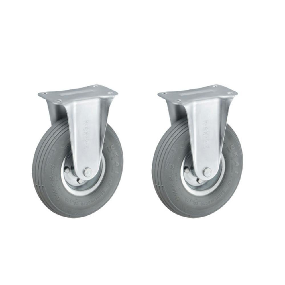 HLK 6 1/2X2-3　グレー　台車用エアータイヤ固定キャスター　ウカイ　2個