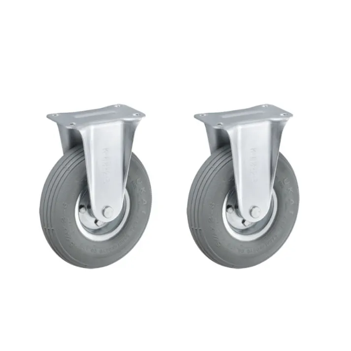 HLK 6 1/2X2-3 グレー 台車用エアータイヤ固定キャスター ウカイ 2個