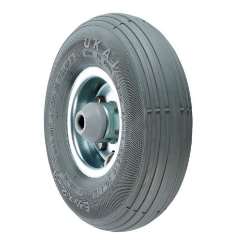 HLK 6 1/2X2-3 グレー 台車用エアータイヤ固定キャスター ウカイ 8個