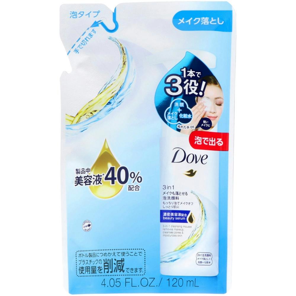ダヴ3IN1メイクも落とせる泡洗顔料替120ml ×1点 #hrm-4902111736921 洗面用品 ダヴ3IN1メイクも落とせる泡洗顔料替120ml ×1点 #hrm-4902111736921 洗面用品
