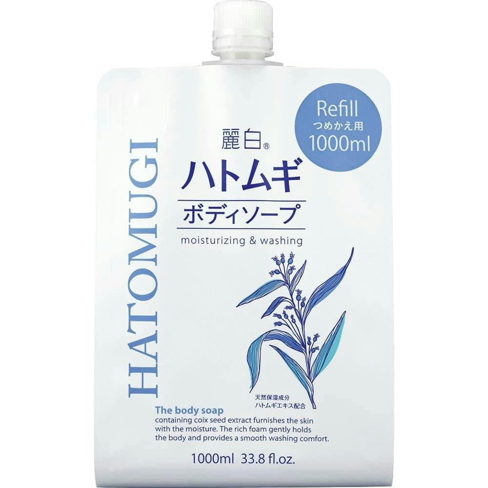 【ケース販売】【10点まとめ買い】麗白 ハトムギ ボディソープ 詰替用大容量サイズ1Ｌ（1000ml） × 10点　天然保湿成分 ハトムギエキス配合【送料込み】 ＃hrm-4513574027121