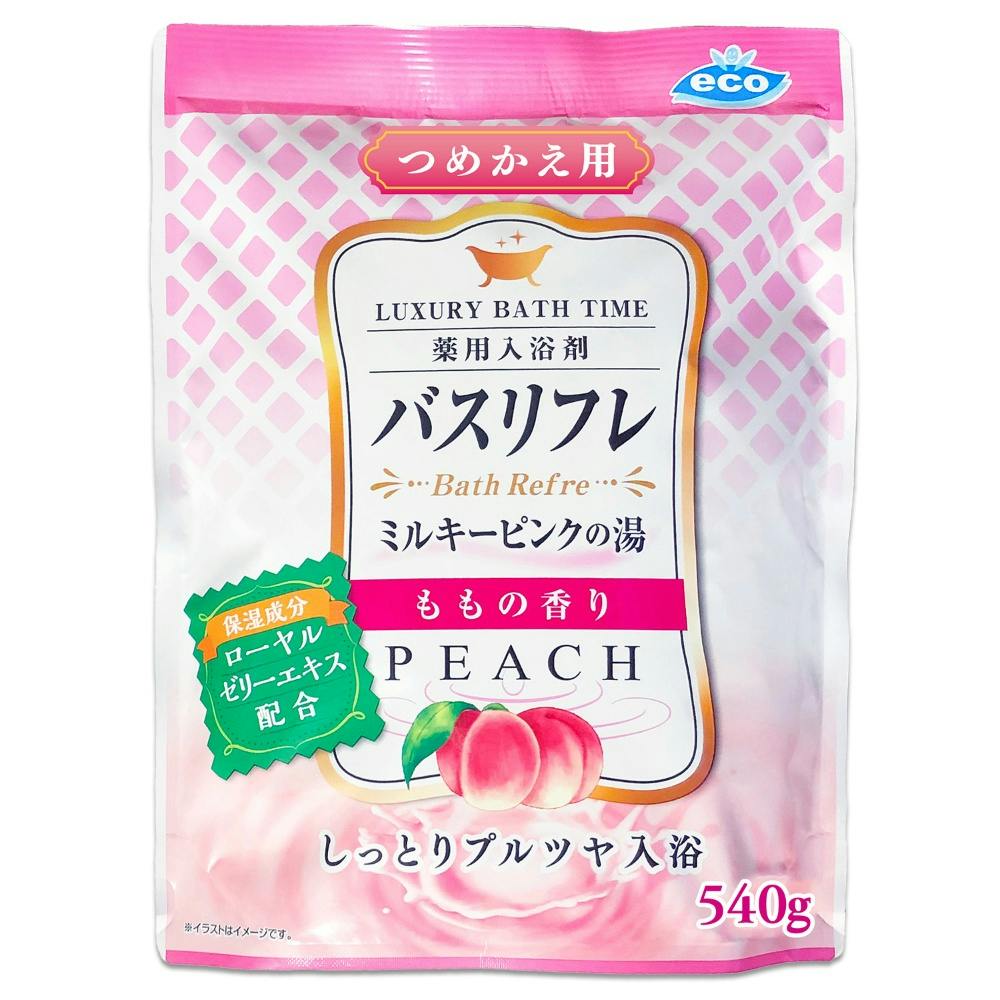 バスリフレ薬用入浴剤ピンクのにごり湯つめかえ用桃の香りＲ６８０Ｇ ×1点【送料込み】 ＃hrm-4900480227798