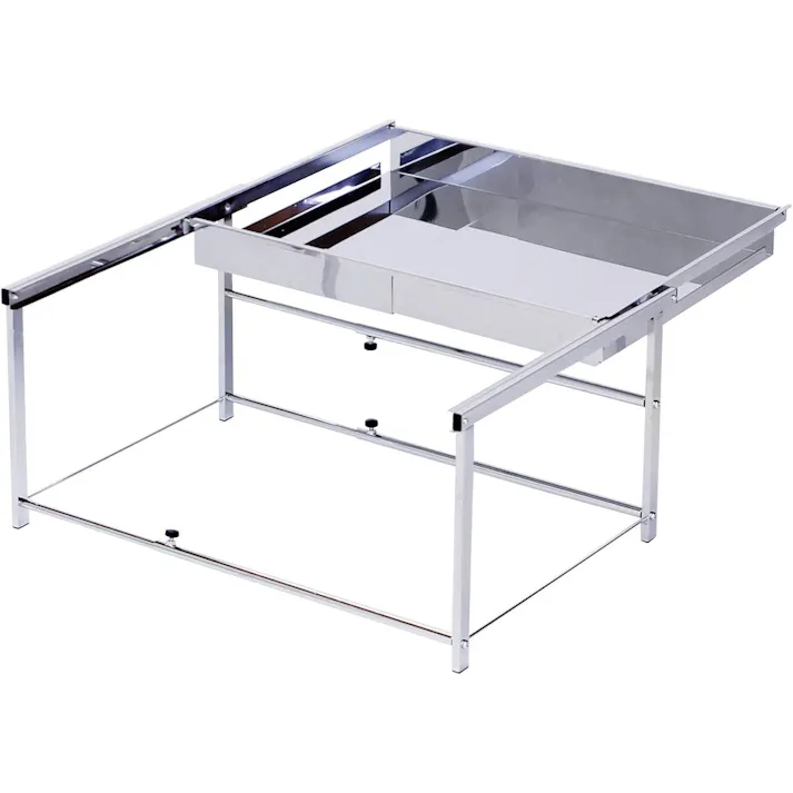 21027(YK-27)シンク下 引き出し 収納ラック 幅伸縮式 「Lサイズ」 ステンレス棚 燕三条製 川口工器( シンク下収納 引出し スライドラック シンク下スライド 棚 ラック 収納 キッチン収納 キッチンラック コンロ下収納 システムキッチン 日本製 )