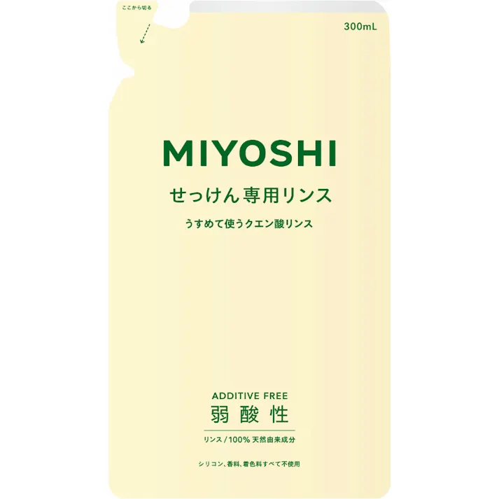 ミヨシ無添加せっけん専用リンス詰替用 ×1点【送料込み】 #hrm-4904551200314