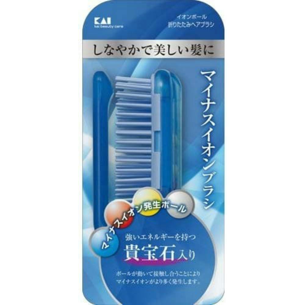【6点まとめ買い】マイナスイオンボール折りたたみヘアブラシ × 6点【送料込み】 ＃hrm-4901601282467