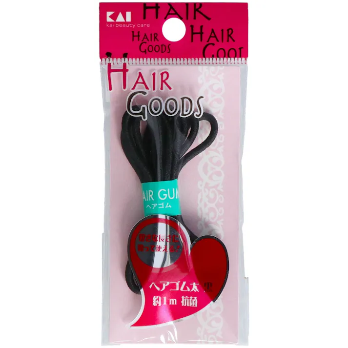【12点まとめ買い】H/G ヘアゴム 太 黒 約1m 抗菌 × 12点【送料込み】 #hrm-4901601281156