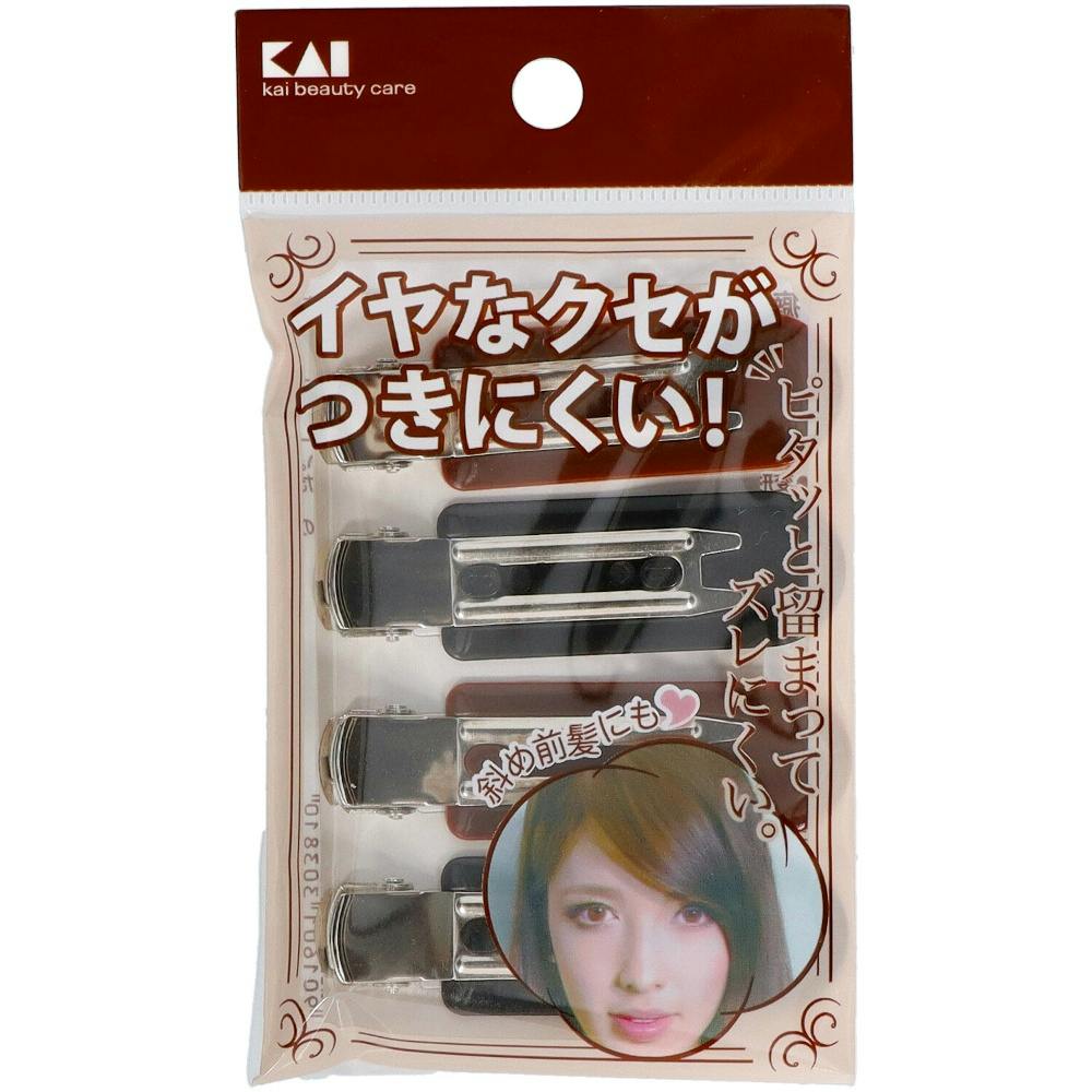 KQ3131癖がつきにくい前髪クリップ 黒茶 4P × 12点 #hrm-4901601303810 ヘアケア・スタイリング