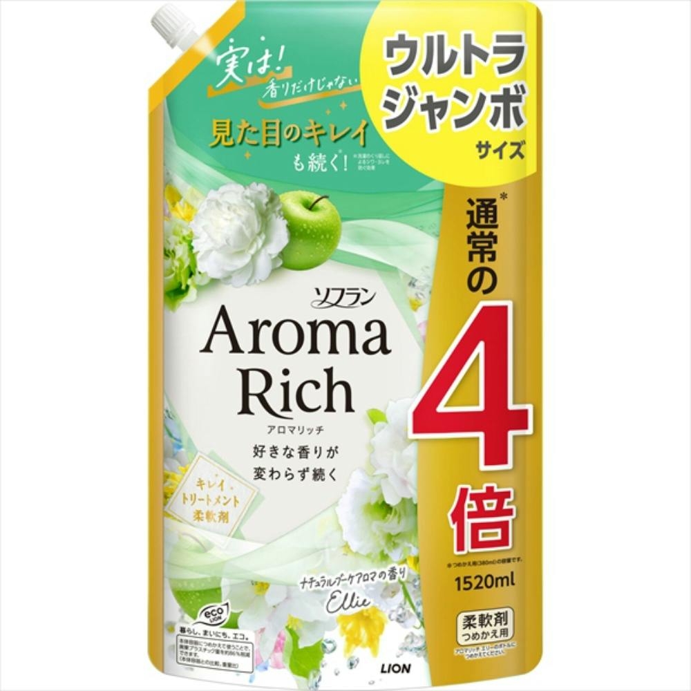 ソフラン アロマリッチ エリー つめかえ用ウルトラジャンボ 1520ml × 6点 #hrm-4903301353362 洗濯機用品 ソフラン アロマリッチ エリー つめかえ用ウルトラジャンボ 1520ml × 6点 #hrm-4903301353362 洗濯機用品