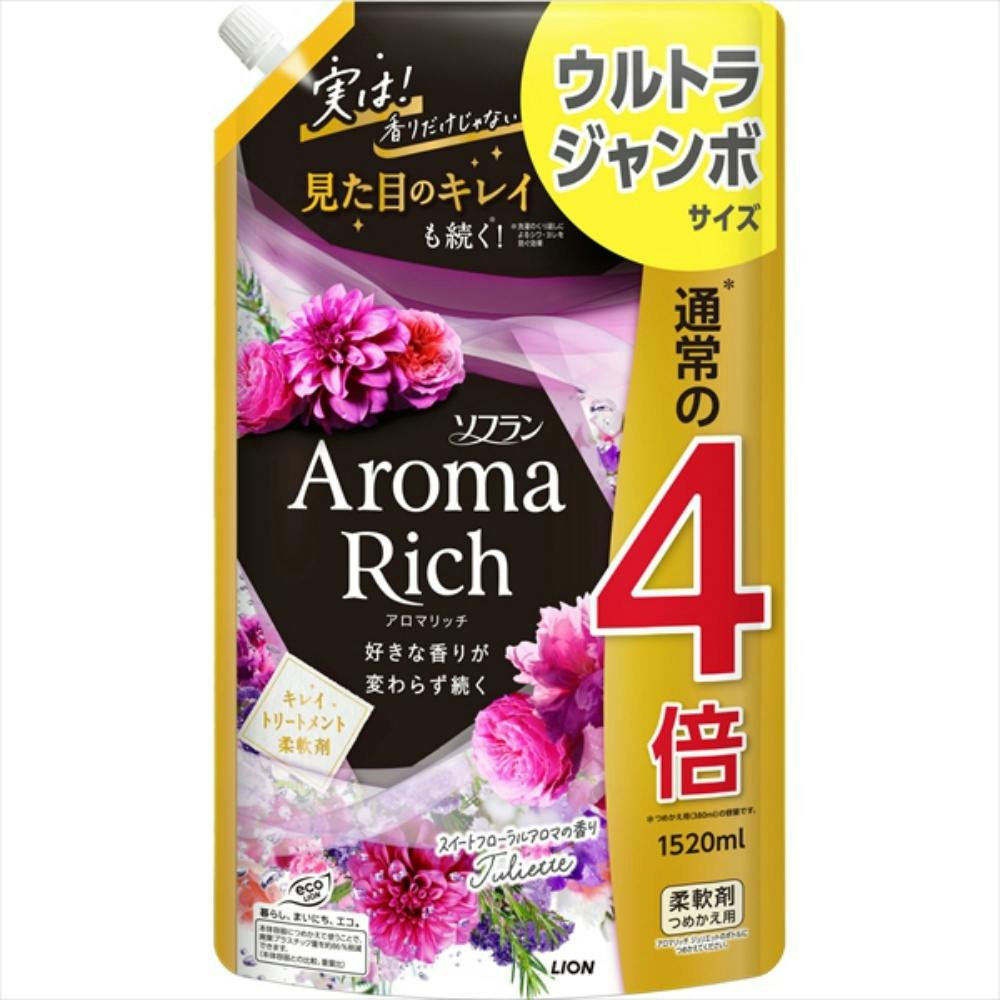 ソフラン アロマリッチ ジュリエット つめかえ用ウルトラジャンボ 1520ml × 6点 #hrm-4903301353317 洗濯機用品 ソフラン アロマリッチ ジュリエット つめかえ用ウルトラジャンボ 1520ml × 6点 #hrm-4903301353317 洗濯機用品