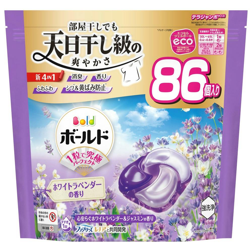 ボールドジェルボール4D心安らぐホワイトラベンダー&ジャスミンの香りつめかえテラジャンボサイズ ×1点 #hrm-4987176292759 洗濯機用品 ボールドジェルボール4D心安らぐホワイトラベンダー&ジャスミンの香りつめかえテラジャンボサイズ ×1点 #hrm-4987176292759 洗濯機用品
