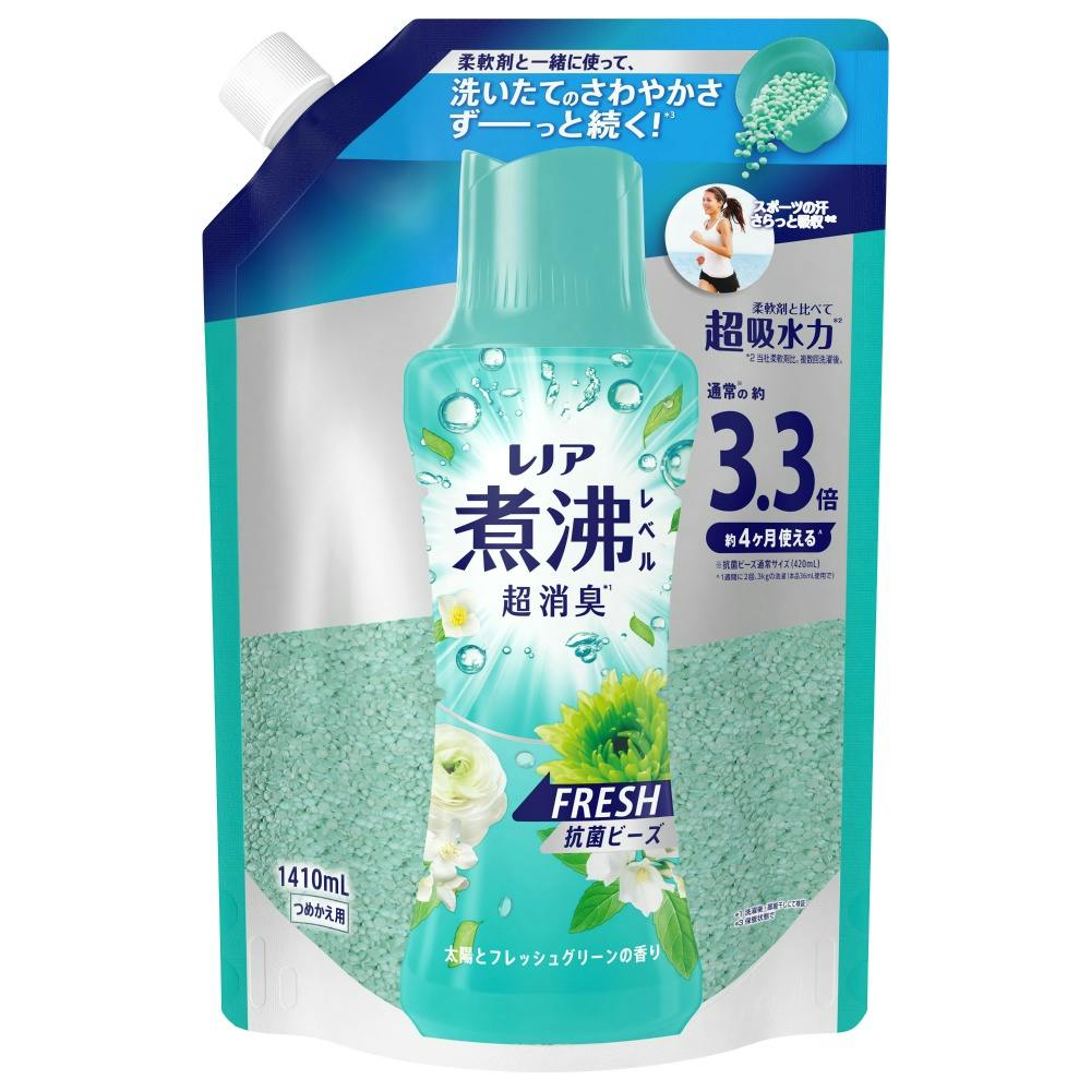 レノア煮沸レベル消臭抗菌ビーズみずみずしく香るフレッシュグリーンの香りつめかえ用超特大 ×1点 #hrm-4987176340238 洗濯機用品 レノア煮沸レベル消臭抗菌ビーズみずみずしく香るフレッシュグリーンの香りつめかえ用超特大 ×1点 #hrm-4987176340238 洗濯機用品