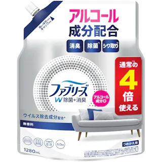 ファブリーズW除菌無香料アルコール成分入りつめかえ用4回分 ×1点【送料込み】 #hrm-4987176286345