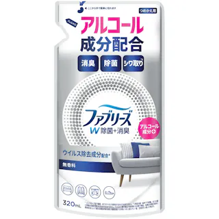 ファブリーズW除菌無香料アルコール成分入りつめかえ ×1点【送料込み】 #hrm-4987176286451
