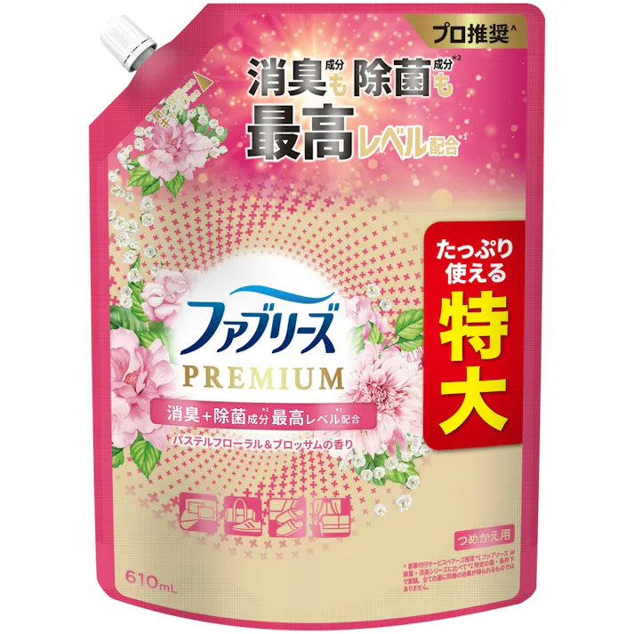 ファブリーズW除菌+消臭プレミアムパステルフローラル&ブロッサムの香りつめかえ特大サイズ ×1点【送料込み】 #hrm-4987176305701