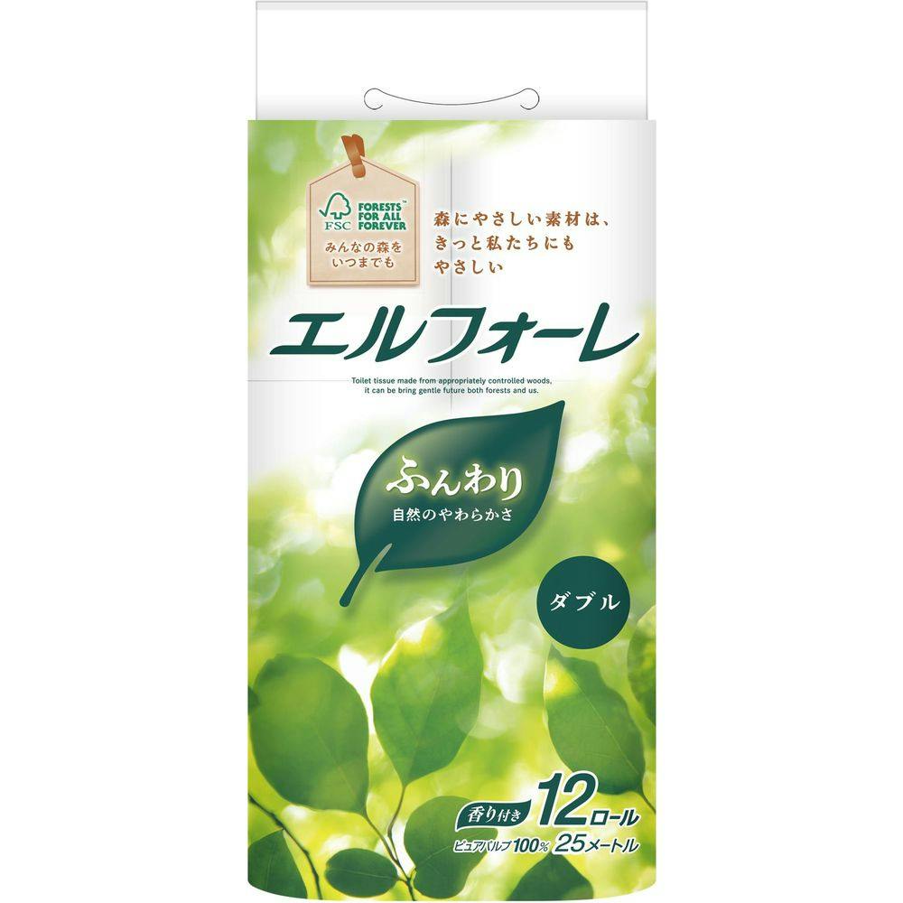 エルフォーレトイレットティシュー12R(ダブル) ×1点 #hrm-4902011106893 紙製品 エルフォーレトイレットティシュー12R(ダブル) ×1点 #hrm-4902011106893 紙製品