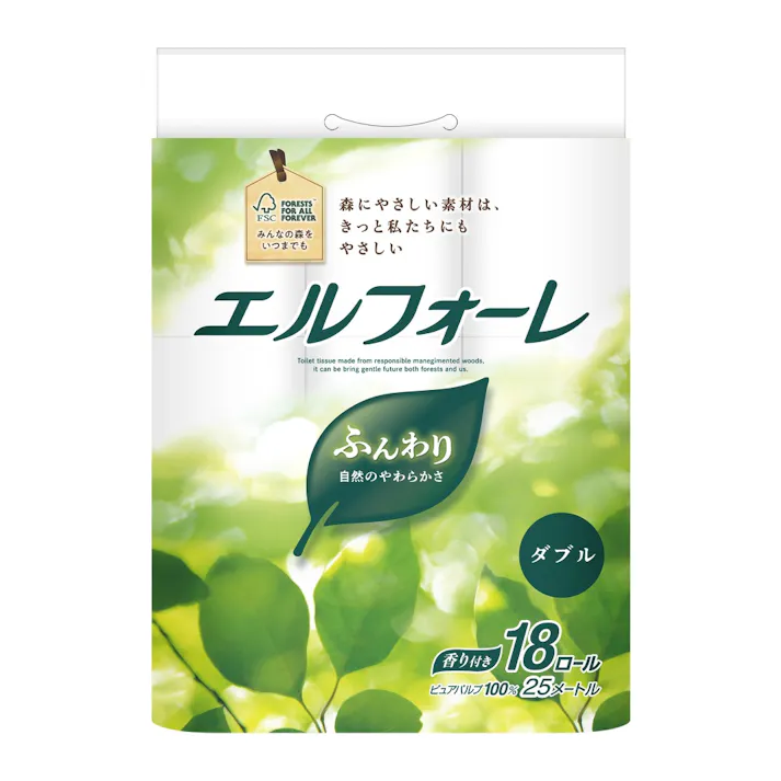 【4点まとめ買い】エルフォーレトイレットティシュー18R(ダブル) × 4点【送料込み】 #hrm-4902011106916