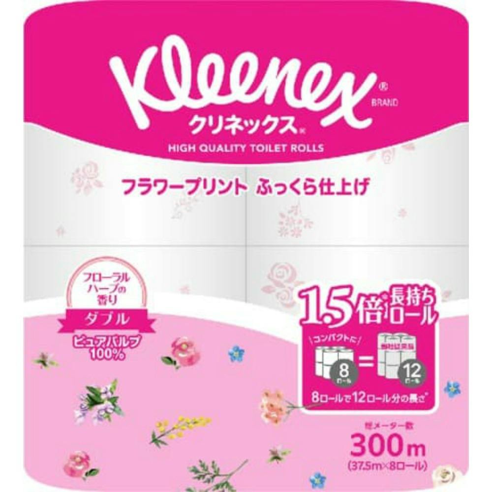 クリネックス 長持ち プリント 8ロール(ダブル)〈 フローラルハーブ〉 ×1点 #hrm-4901750249014 紙製品 クリネックス 長持ち プリント 8ロール(ダブル)〈 フローラルハーブ〉 ×1点 #hrm-4901750249014 紙製品