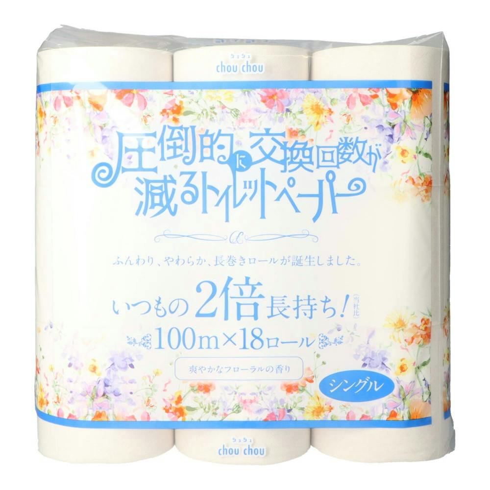 圧倒的に交換回数が減るトイレットペーパーシュシュ18ロールシングル2倍巻き × 4点 #hrm-4970123097200 紙製品 圧倒的に交換回数が減るトイレットペーパーシュシュ18ロールシングル2倍巻き × 4点 #hrm-4970123097200 紙製品