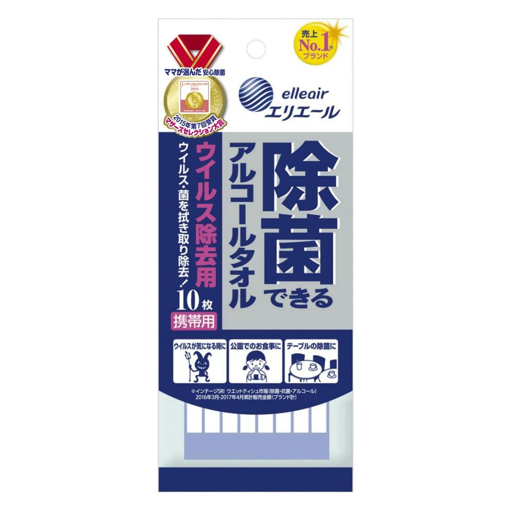 エリエール除菌アルコールタオルウイルス携帯10枚 × 144点 #hrm-4902011734553 紙製品 エリエール除菌アルコールタオルウイルス携帯10枚 × 144点 #hrm-4902011734553 紙製品