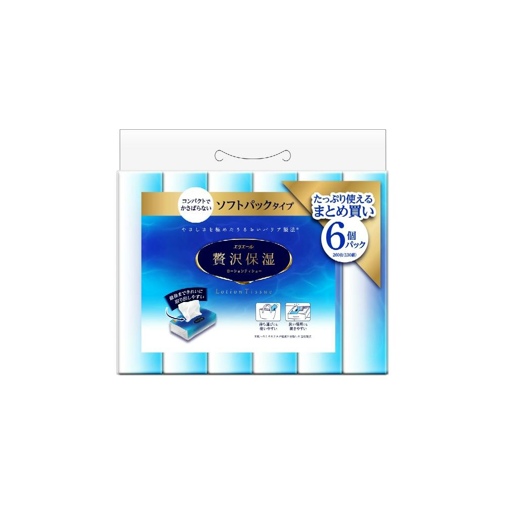 エリエ―ルぜい沢保湿ソフトパックティシュ―130組6個パック × 9点 #hrm-4902011119961 紙製品 エリエ―ルぜい沢保湿ソフトパックティシュ―130組6個パック × 9点 #hrm-4902011119961 紙製品