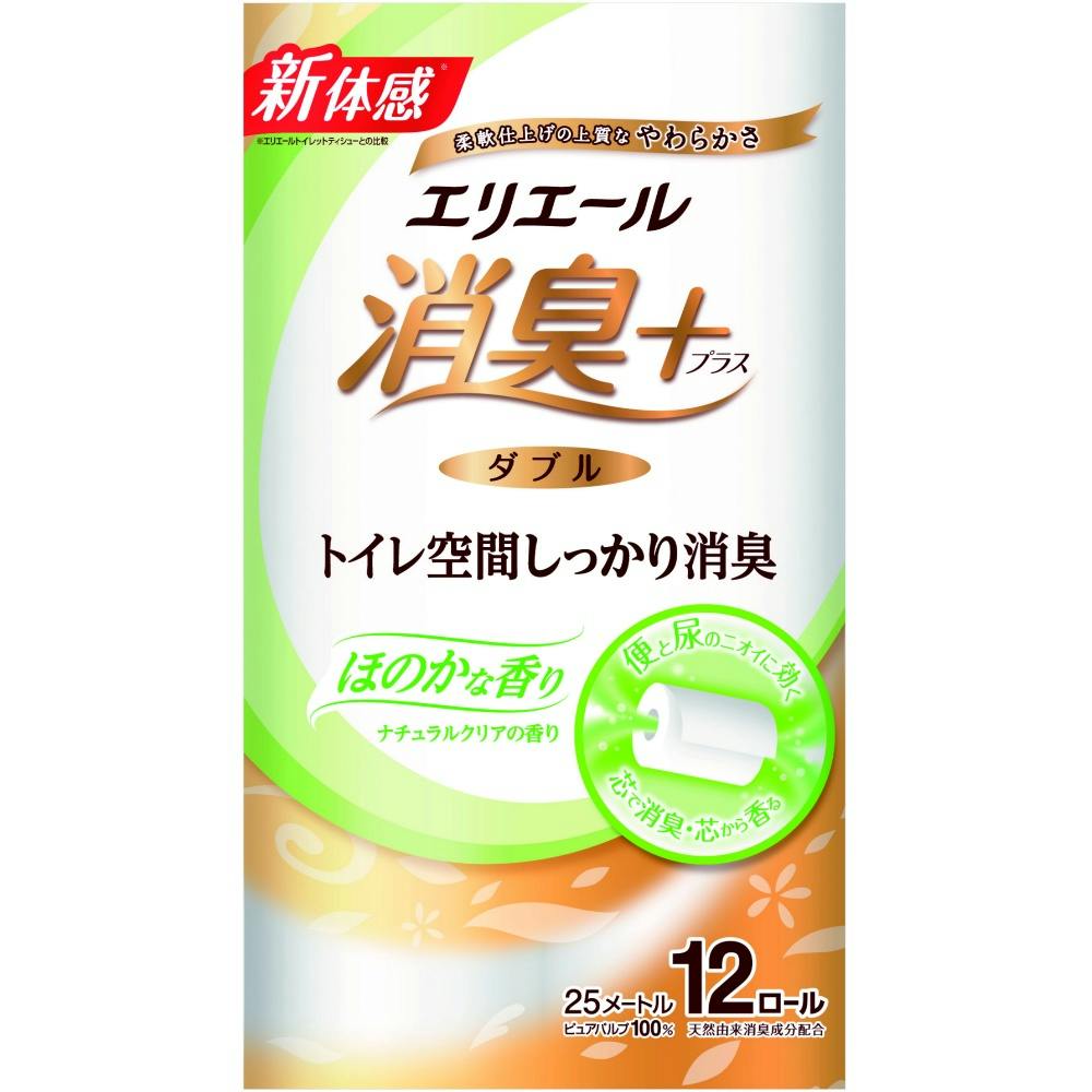 エリエール消臭+トイレットナチュラルクリア12RW ×1点 #hrm-4902011820126 紙製品 エリエール消臭+トイレットナチュラルクリア12RW ×1点 #hrm-4902011820126 紙製品