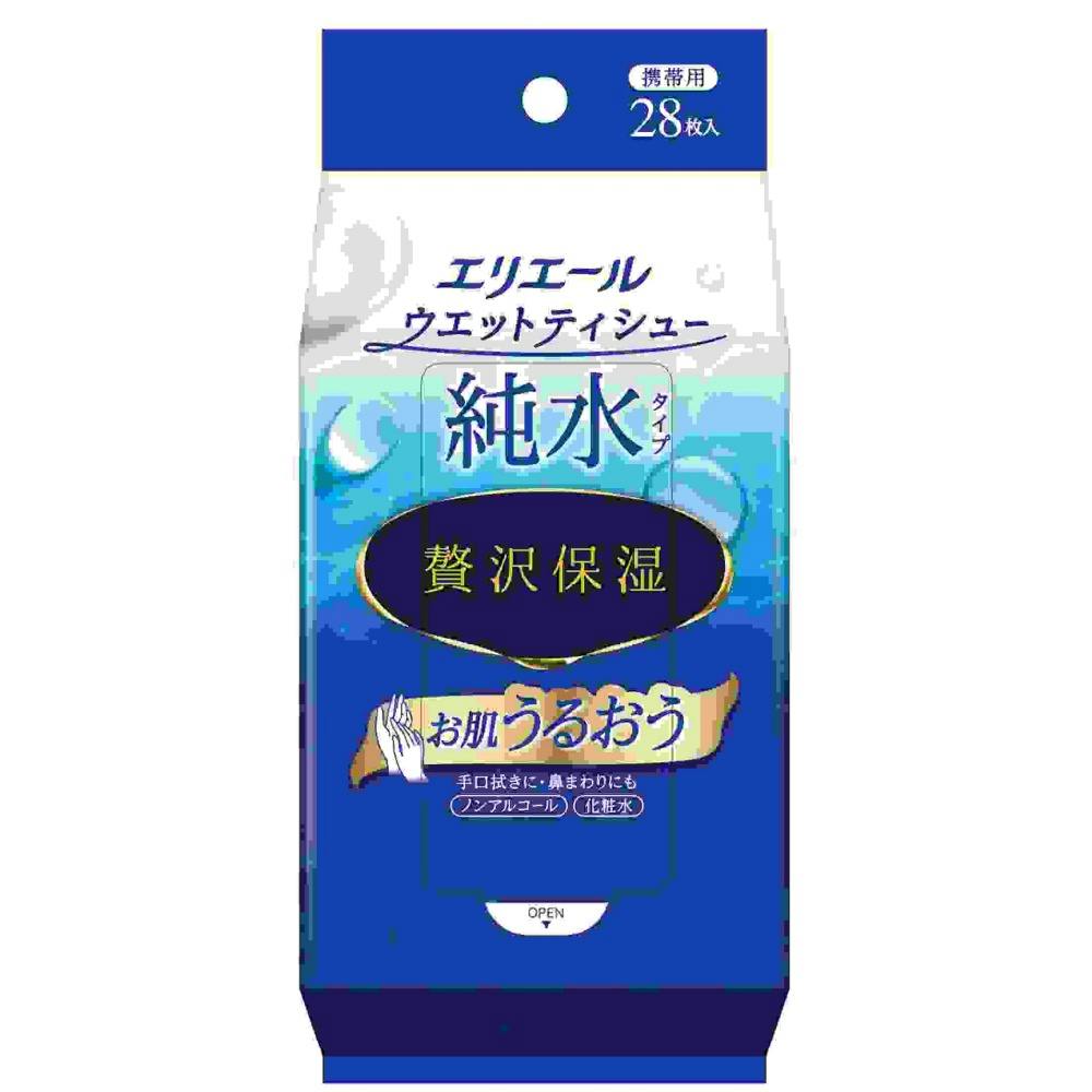 エリエールウェットティシュー 純水タイプ ぜい沢保湿 携帯用28枚 × 36点 #hrm-4902011109474 紙製品 エリエールウェットティシュー 純水タイプ ぜい沢保湿 携帯用28枚 × 36点 #hrm-4902011109474 紙製品