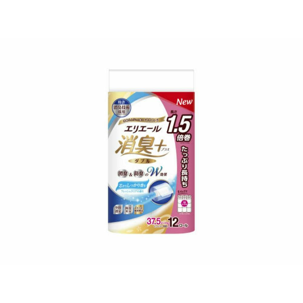 エリエール消臭+トイレットティシュー芯からしっかり香るフレッシュクリアの香りたっぷり長持ち12R(ダブル) × 6点 #hrm-4902011824209 紙製品 エリエール消臭+トイレットティシュー芯からしっかり香るフレッシュクリアの香りたっぷり長持ち12R(ダブル) × 6点 #hrm-4902011824209 紙製品