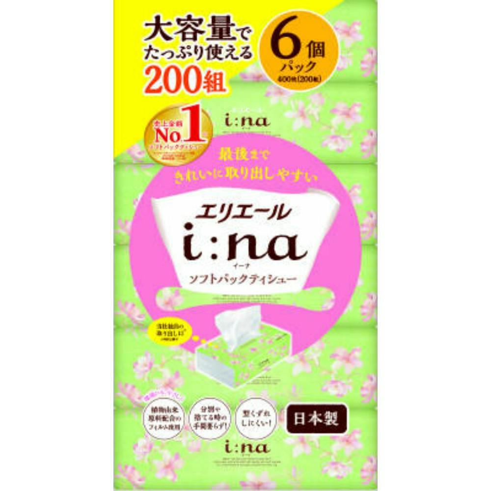 エリエールイーナティシューソフトパック200W6P × 10点 #hrm-4902011100778 紙製品 エリエールイーナティシューソフトパック200W6P × 10点 #hrm-4902011100778 紙製品