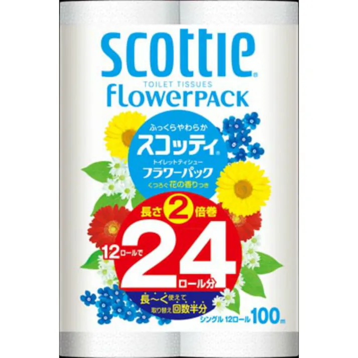 スコッティフラワーパック2倍巻き12Rシングル ×1パック【送料込み】 #hrm-4901750153106