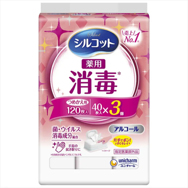 【3個×12点まとめ買い】シルコット 消毒ウェット詰替え 40枚×3個 × 12点【送料込み】 #hrm-4903111482627