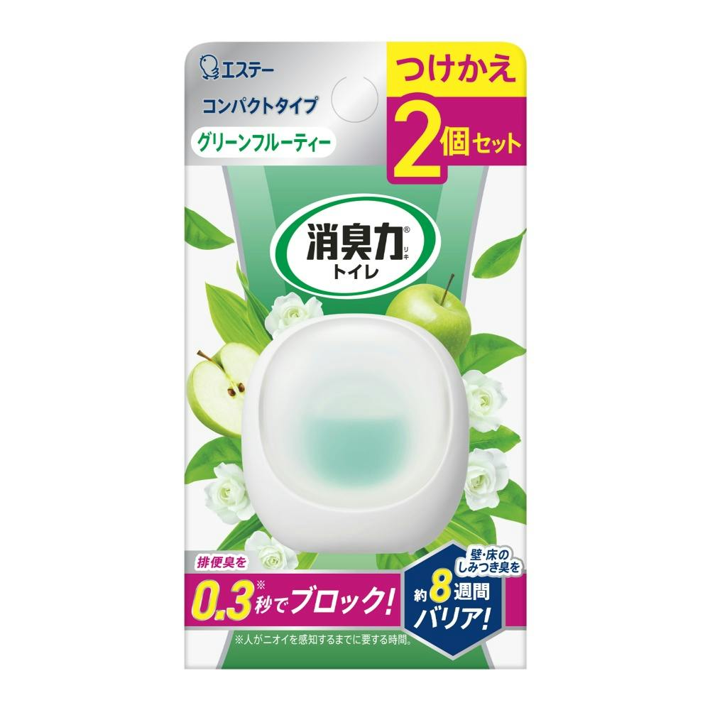 消臭力 コンパクト トイレ用 つけかえ2個セット グリーンフルーティー ×1点 #hrm-4901070131648 芳香剤・消臭剤