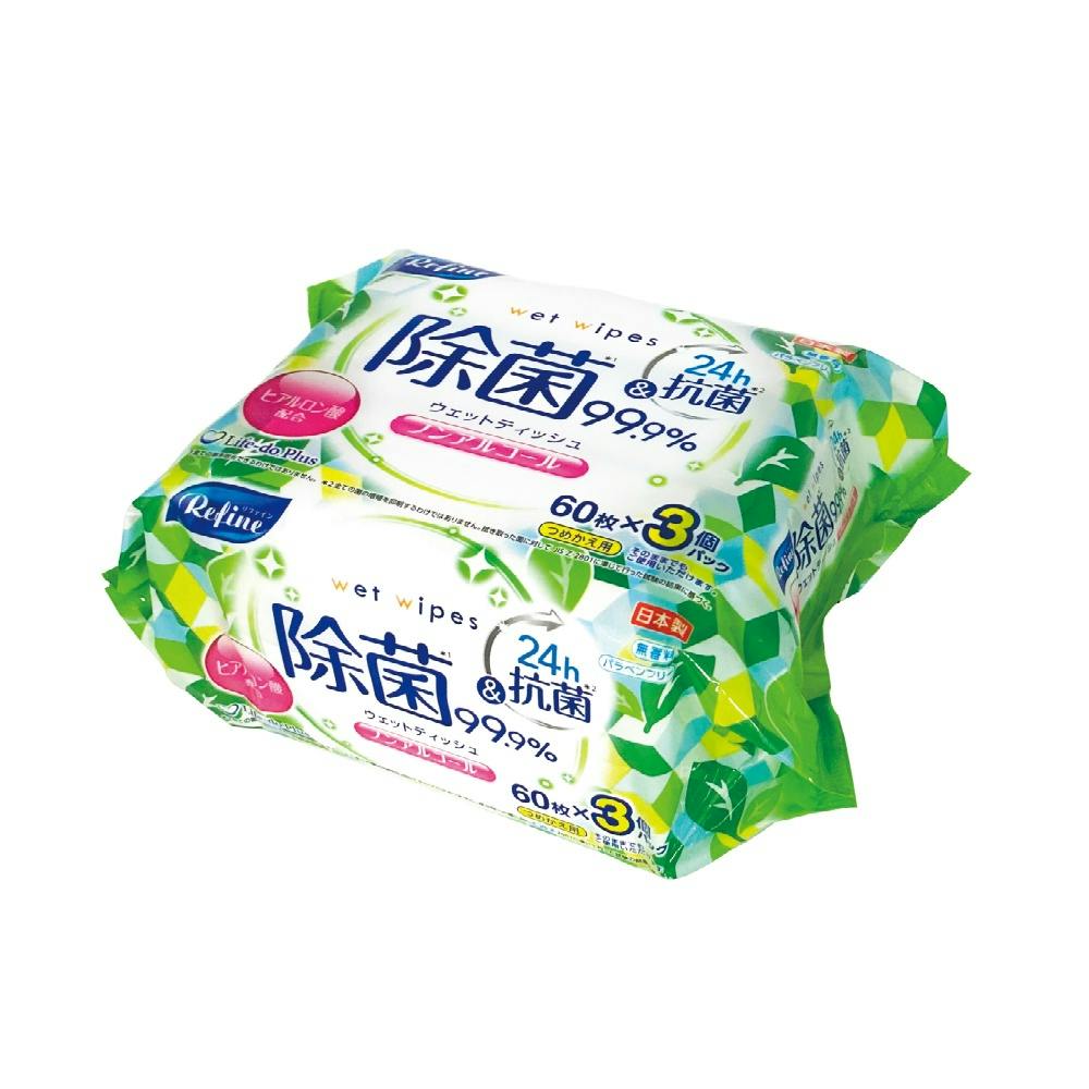 リファインノンアルコール60枚3個 × 16点 #hrm-4589506155453 紙製品 リファインノンアルコール60枚3個 × 16点 #hrm-4589506155453 紙製品